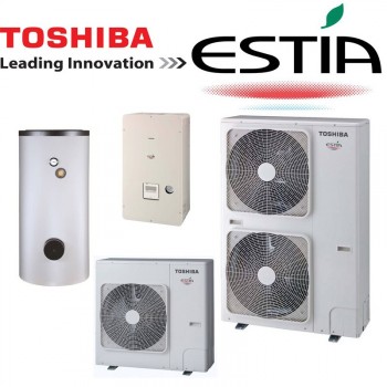 Toshiba HWS-1405H8-E - HWS-1405XWHT9-E Estia 3fázisú levegő-víz hőszivattyú 14 kW